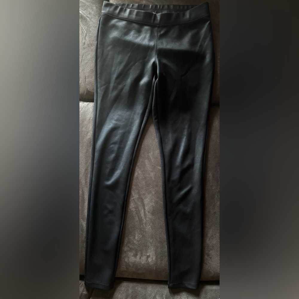 Express Black thick leather leggings